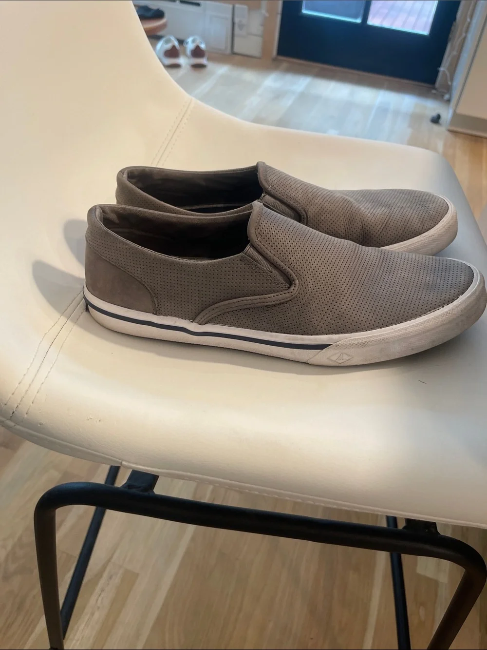 Sperry Men’s Gray Slip-On Perforated Loafers
